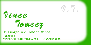 vince tomecz business card
